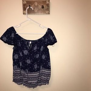 off-the-shoulder flowery top